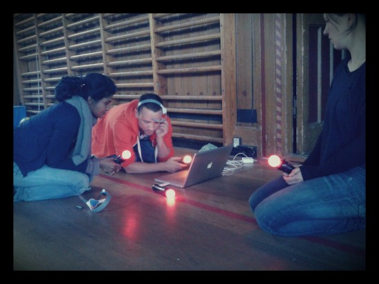 Testing the MindWave device at Exile Game Jam